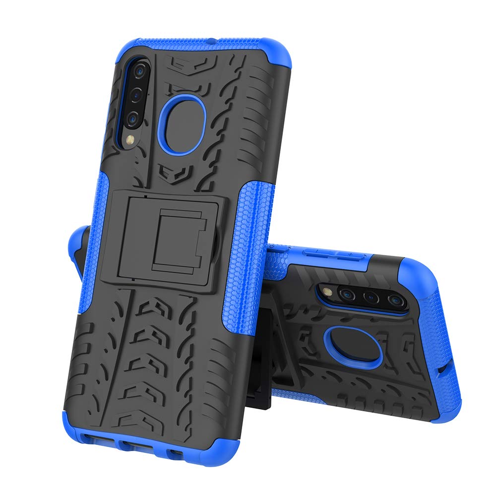 Yiakeng Samsung Galaxy A20 Case, Samsung Galaxy A50 Case, Shockproof Slim Protective with Kickstand Hard Phone Cover for Samsung Galaxy A50/A30/A20 (Blue)