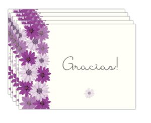 20 tarjetas de agradecimiento thank you cards notes in spanish gracias cards for wedding, baby shower,anniversary, bridal shower - flores gracias cards in spanish español with envelopes