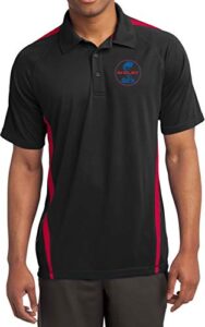 ford mustang shelby blue and red colorblock polo, black red 3xl