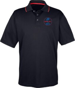 ford mustang shelby blue and red two tone polo, black xl