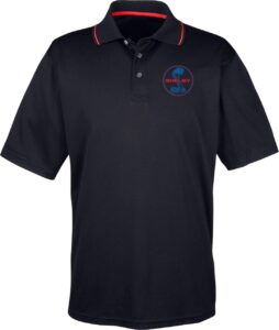 ford mustang shelby blue and red two tone polo, black 5xl