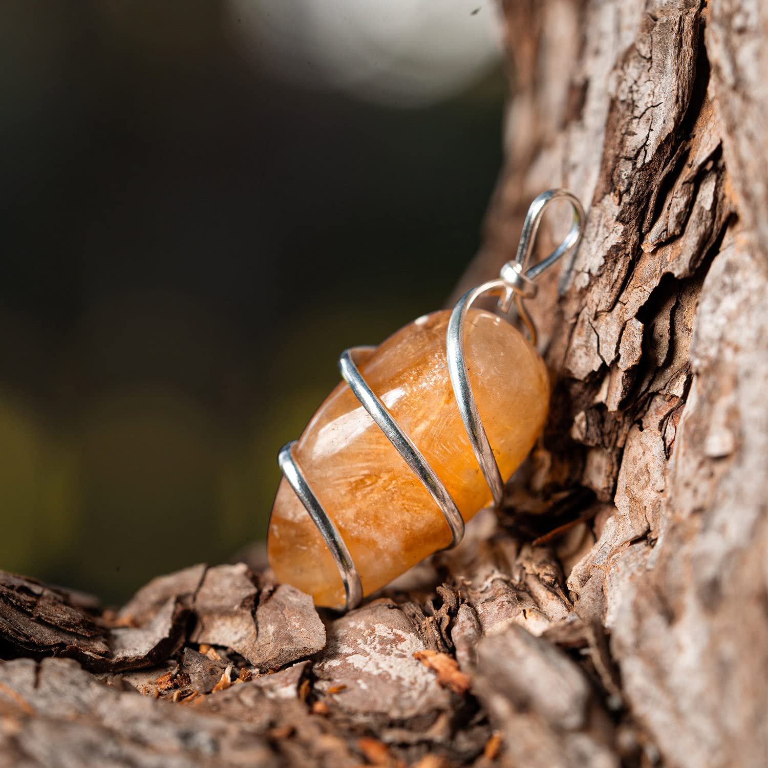 AYANA Citrine Gemstone Pendant Necklace | Natural Crystal Healing | Stone of Joy, Promotes happiness, Wealth, and Abundance | Handmade with Ethically Sourced Raw Natural Pure Gemstone