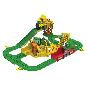 john deere tomy big loader motorized toy train set with tractor & magical farm for kids fun playtime, multi