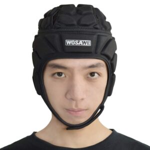 WOSAWE Goalkeeper Helmet Soft Shell Rugby Headguards Multi Sports Head Injury Protection Headgear, L