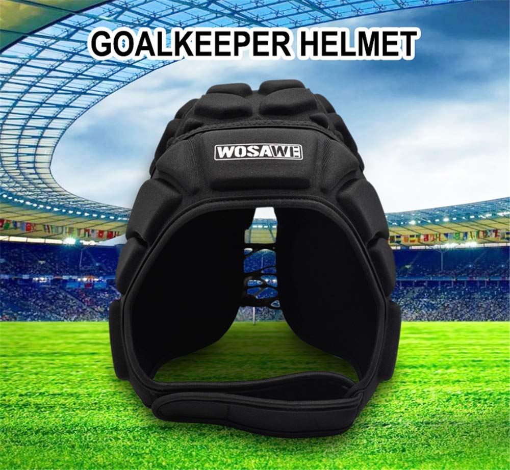 WOSAWE Goalkeeper Helmet Soft Shell Rugby Headguards Multi Sports Head Injury Protection Headgear, L