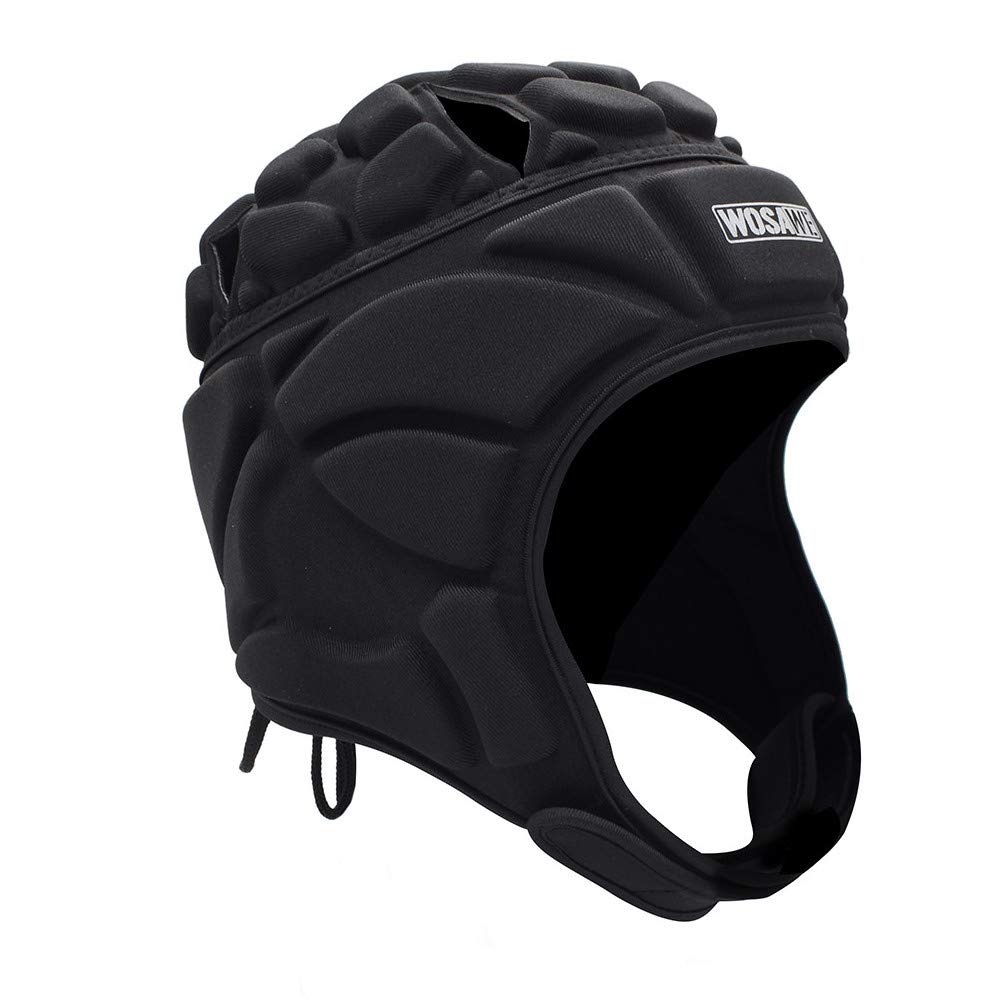 WOSAWE Goalkeeper Helmet Soft Shell Rugby Headguards Multi Sports Head Injury Protection Headgear, L