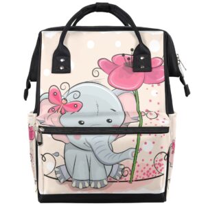 lovely elephant butterfly flower diaper bag backpack multi-function organizer large capacity waterproof nappy bags for mom dad women men