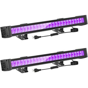 faishilan 2 pack 40w black lights led black light bar, ip65 waterproof blacklights glow in the dark party for blacklight party halloween bedroom body paint stage light fluorescent poster