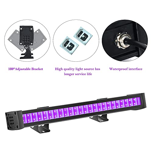 FAISHILAN 2 Pack 40W Black Lights LED Black Light Bar, IP65 Waterproof BlackLights Glow in The Dark Party for Blacklight Party Halloween Bedroom Body Paint Stage Light Fluorescent Poster