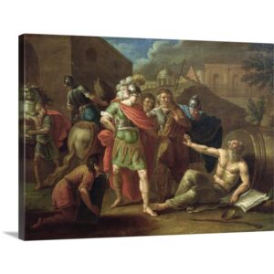 greatbigcanvas alexander the great visits diogenes at corinth, 1787 by ivan tupylev, canvas wall art print, classic fine art home decor, classic paintings by the masters, 24"x18"x1.5"