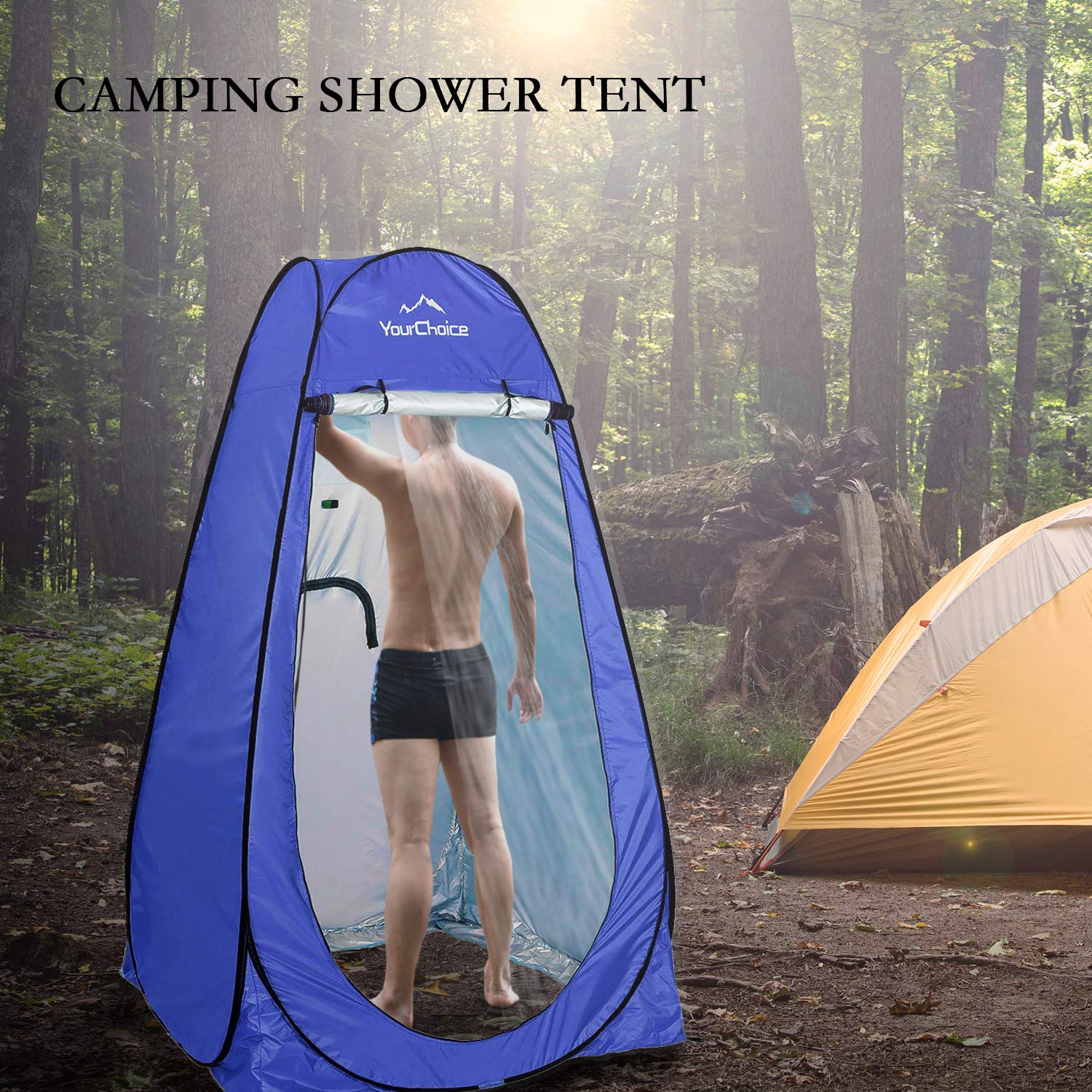 Your Choice Pop Up Camping Shower Tent, Portable Changing Room Camp Shower Toilet Privacy shelter Tents for Outdoor and Indoor with Carrying Bag, 6.2 FT Tall