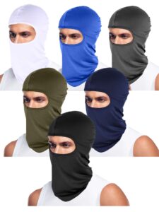 satinior 6 pieces ski mask full face cover uv sun protection balaclava summer ice cooling neck gaiter for men outdoor cycling(black, dark grey, navy blue, white, army green, royal blue)