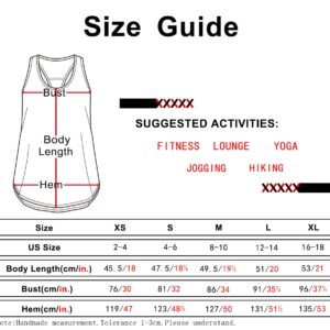 icyzone Workout Tank Tops for Women - Athletic Yoga Tops, Racerback Running Tank Top,Smoke Pine/Dusty Orange,Medium