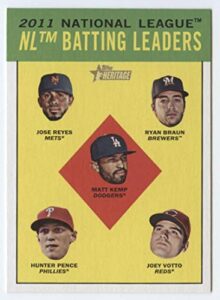 2012 topps heritage #1 jose reyes/ryan braun/matt kemp/hunter pence/joey votto ll mlb baseball card nm-mt