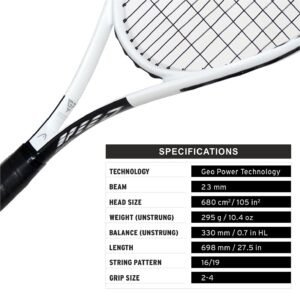 HEAD Geo Speed Tennis Racquet - Strung, 4.375