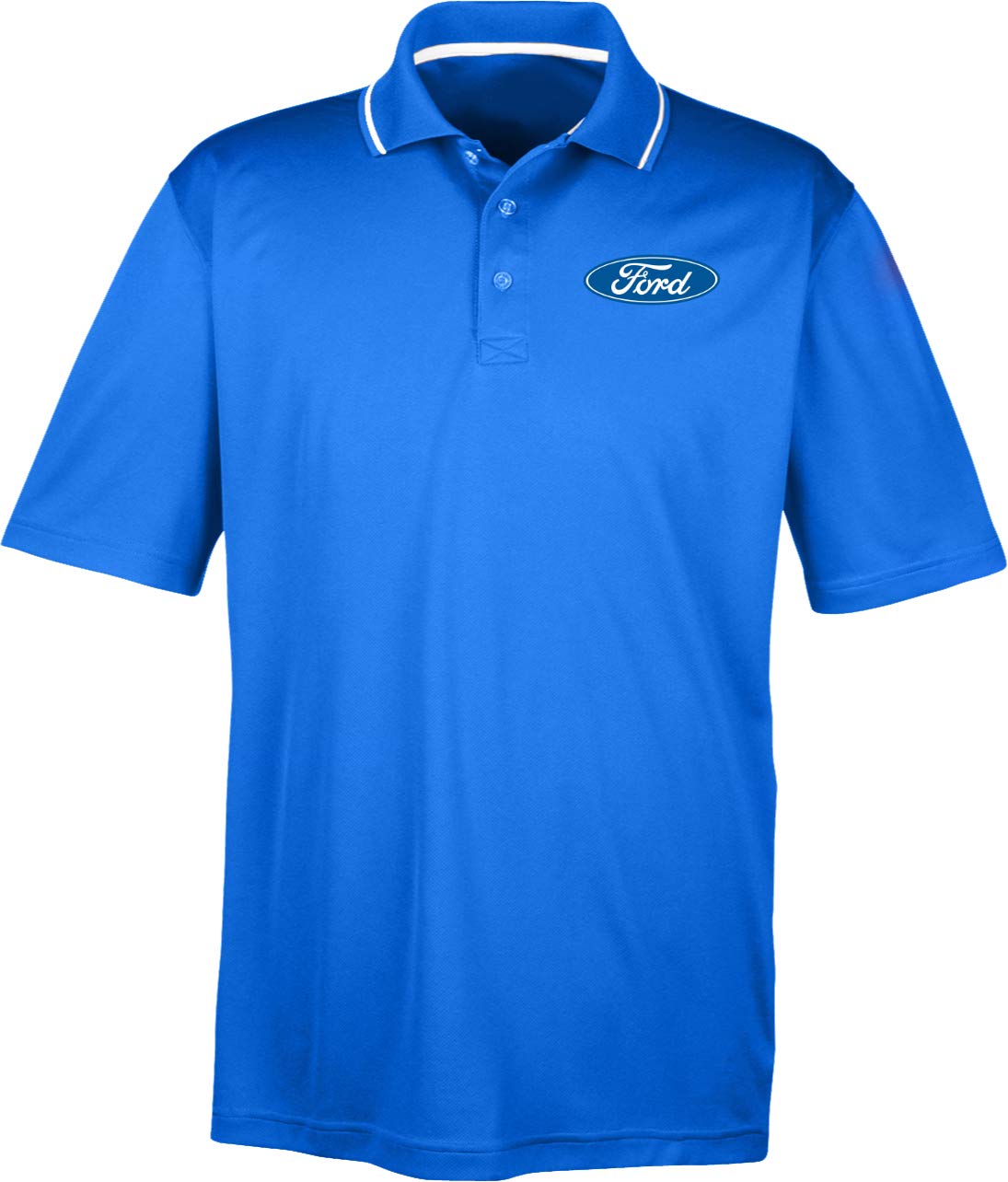 Ford Oval Pocket Print Two Tone Polo, Royal 5XL