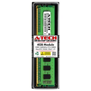 a-tech 4gb ram replacement for samsung m378b5173db0-ck0 | ddr3 1600mhz pc3-12800 1rx8 1.5v udimm non-ecc 240-pin dimm memory module