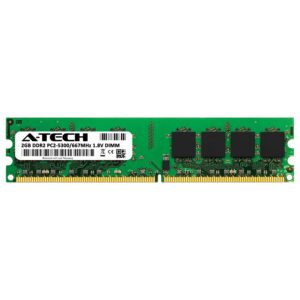 A-Tech 2GB RAM Replacement for Kingston KVR667D2N5/2G | DDR2 667MHz PC2-5300 UDIMM Non-ECC 240-Pin DIMM Memory Module