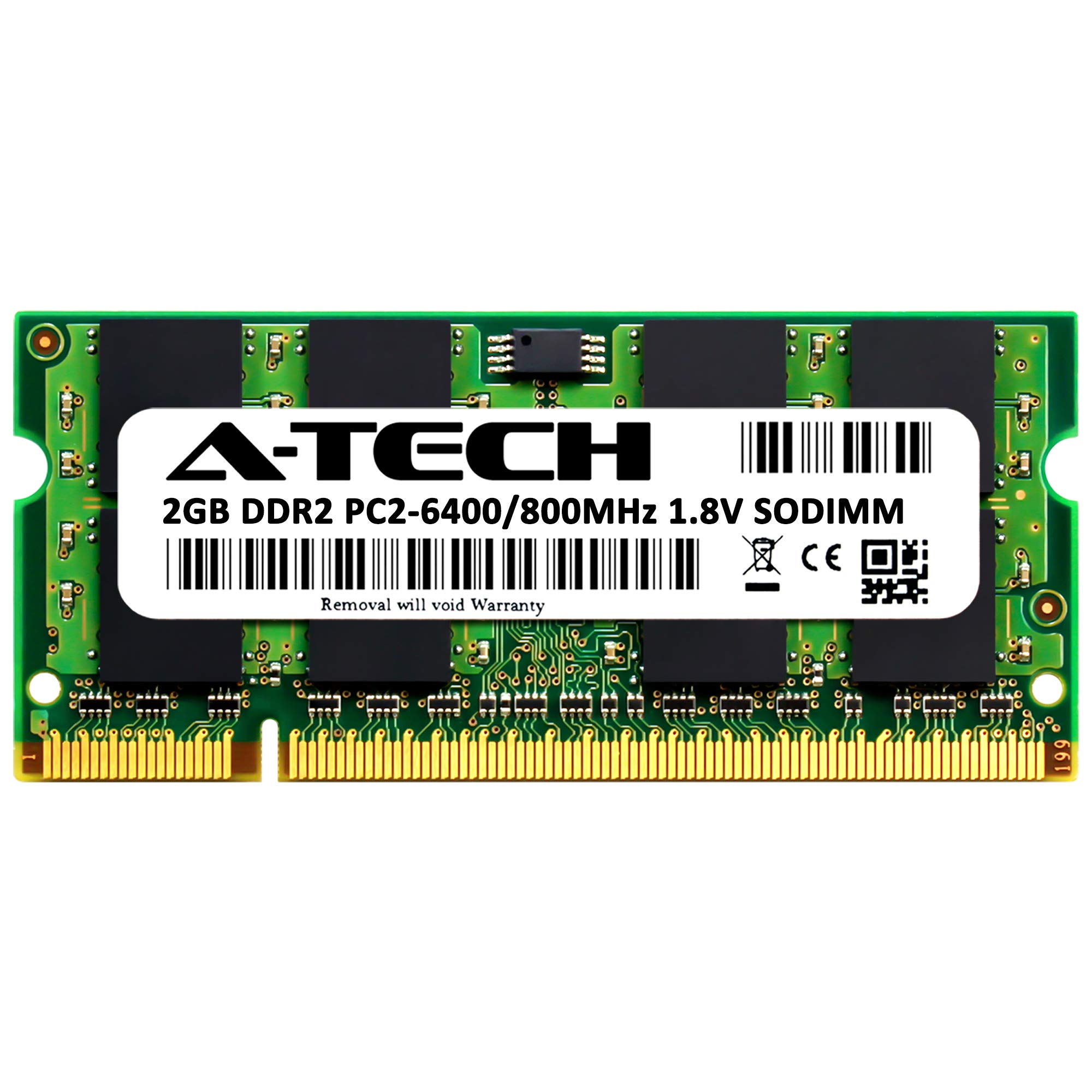 A-Tech 2GB RAM Replacement for CT25664AC800 | DDR2 800MHz PC2-6400 CL6 SODIMM 1.8V Non-ECC SO-DIMM 200-Pin Laptop, Notebook Memory Module