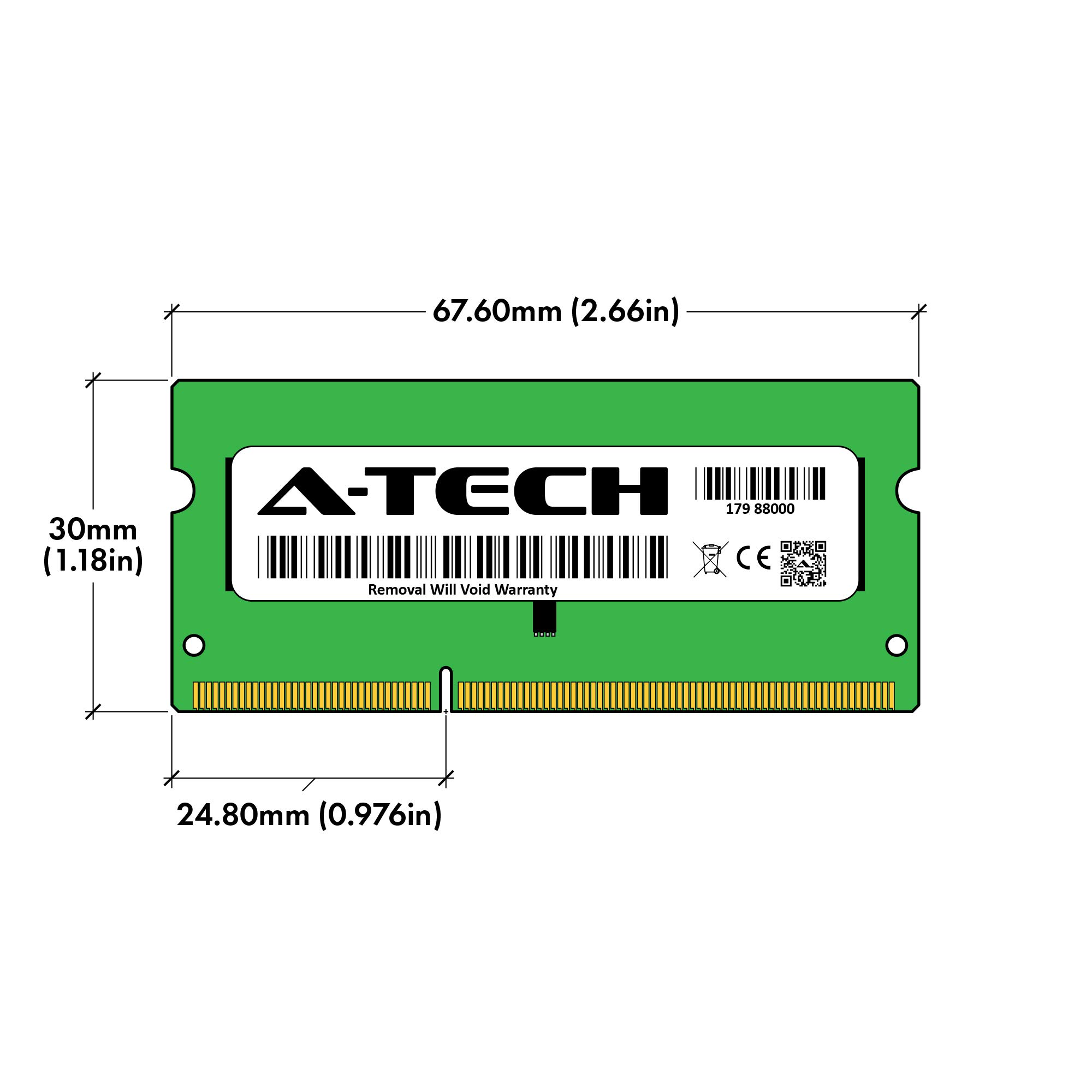 A-Tech 4GB RAM Replacement for Samsung M471B5173QH0-YK0 | DDR3/DDR3L 1600MHz PC3L-12800 1Rx8 1.35V SODIMM 204-Pin Memory Module