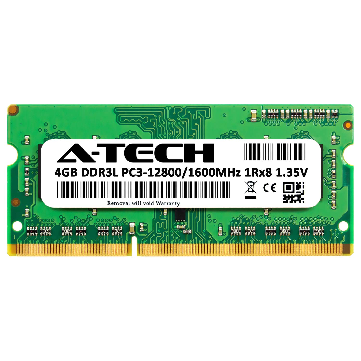 A-Tech 4GB RAM Replacement for Samsung M471B5173QH0-YK0 | DDR3/DDR3L 1600MHz PC3L-12800 1Rx8 1.35V SODIMM 204-Pin Memory Module