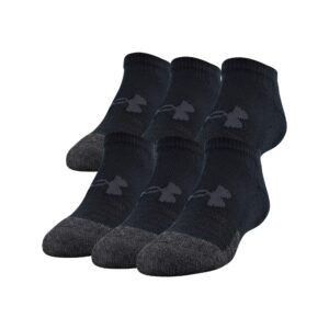 under armour unisex-child performance tech no show socks, multipairs , black (6-pairs) , small