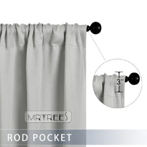 MRTREES Grey Valance Curtains Blackout Rod Pocket Tier Valances for Kitchen Windows/Living Room/Bathroom, 52 x 16 Inches Length, 1 Panel