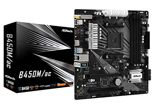 Asrock B450M/AC AM4 B450 Motherboard