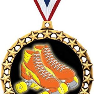 Roller Skating Medal, 2 1/2" Galaxy Star Roller Skates Medals, Great Skating Awards 1 Pack Prime