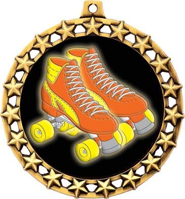 Roller Skating Medal, 2 1/2" Galaxy Star Roller Skates Medals, Great Skating Awards 1 Pack Prime