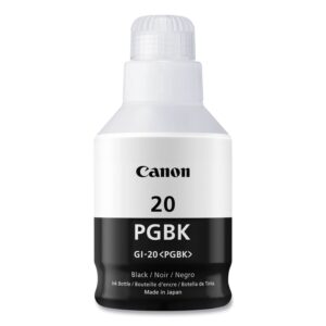 canon gi-20 pgbk ink bottle, compatible to pixma g6020 and g5020 megatank printers