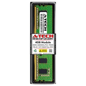 a-tech 4gb ram replacement for samsung m378a5244cb0-crc | ddr4 2400mhz pc4-19200 1rx16 1.2v udimm non-ecc 288-pin dimm memory module