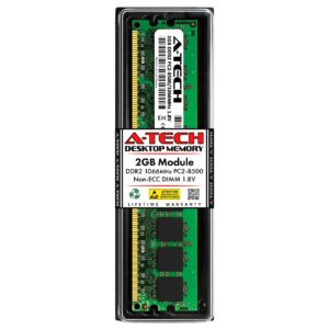 a-tech 2gb ram replacement for crucial ct25664aa1067 | ddr2 1066mhz pc2-8500 udimm non-ecc 240-pin dimm memory module