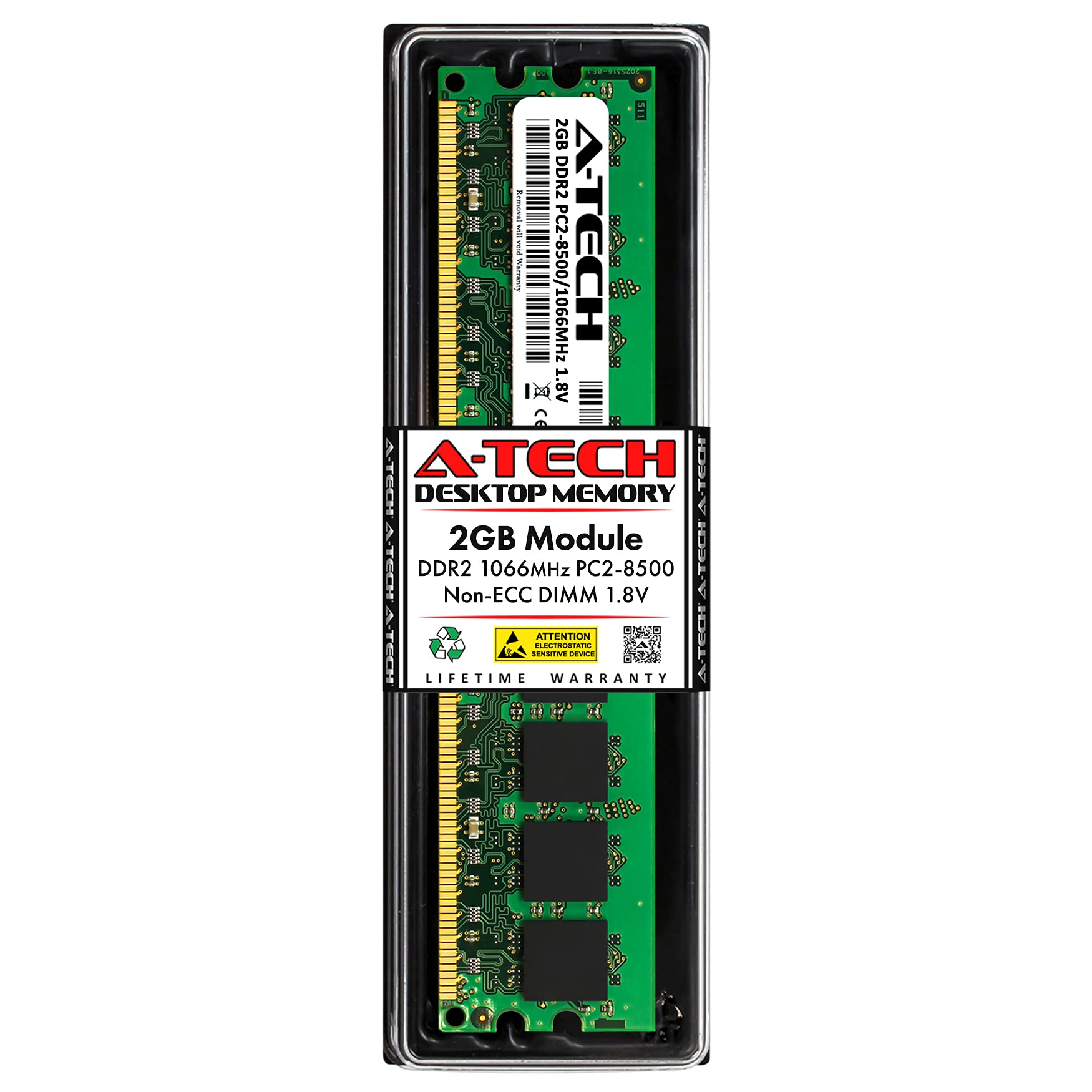 A-Tech 2GB RAM Replacement for Crucial CT25664AA1067 | DDR2 1066MHz PC2-8500 UDIMM Non-ECC 240-Pin DIMM Memory Module