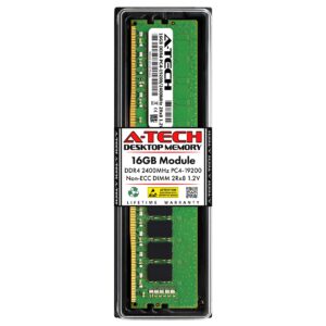 a-tech 16gb ram replacement for kingston kvr24n17d8/16 | ddr4 2400mhz pc4-19200 2rx8 1.2v udimm non-ecc 288-pin dimm memory module