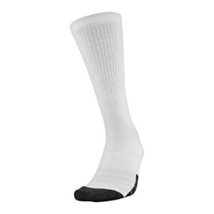 Under Armour Adult Performance Tech Crew Socks, Multipairs , White (6-Pairs) , Large