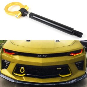 cuztom tuning fits for 2016-2019 chevy camaro ls lt ss zl1 black gold bumper folding ring screw on type tow hook