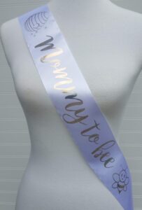 amy's bubbling boutique, inc. honey bee baby shower sash mommy to be honeycomb bumble for white & gold with rhinestone pin gender reveal