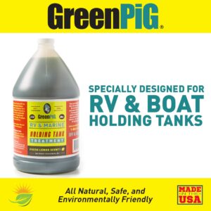 GREEN PIG RV and Marine Holding Tank Treatment, Breaks Down Waste, Eliminates Odors, Environmentally Friendly, 1 Gallon