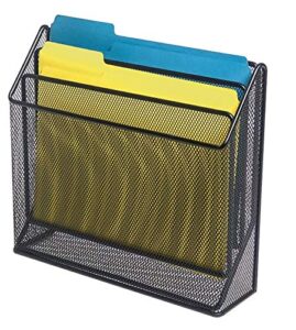 1intheoffice 3 tiers file folder organizer, desk sorter, black mesh