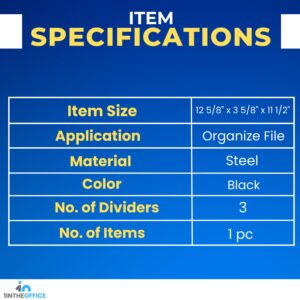 1InTheOffice 3 Tiers File Folder Organizer, Desk Sorter, Black Mesh