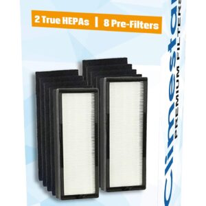 Climestar 2-Pack H13 Grade True HEPA Filters and 8 Pre-Filter Set Compatible Replacement for VEVA 8000 Elite Pro Series Air Purifier – (2 Year Supply)