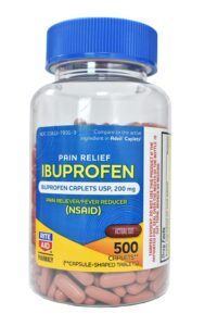 rite aid pharmacy ibuprofen 200 mg - 500 coated brown caplets - pain reliever and fever reducer - migraine relief - back pain relief - arthritis pain relief pills - pain killer