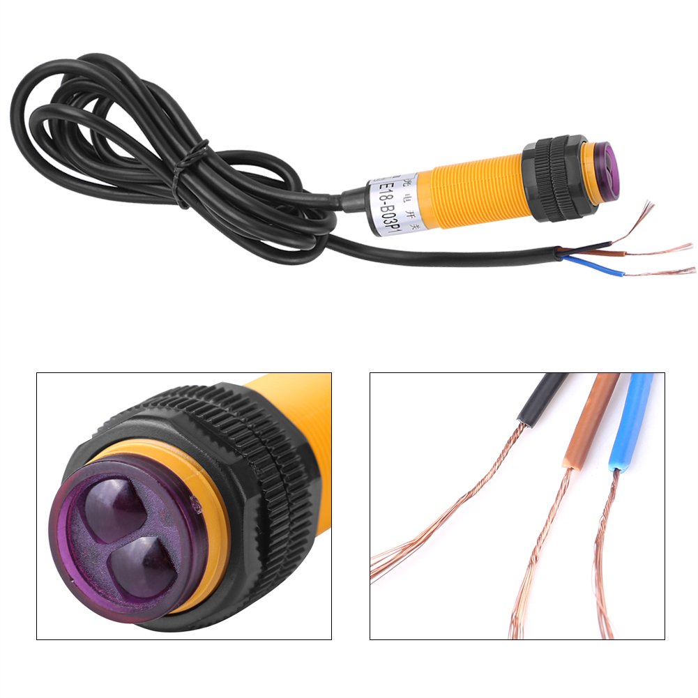 Infrared Ray Through-Beam Reflection Optical Photoelectric Switch Sensor E18-B03P1 5-30cm DC 3 Wire 6-36V PNP IR Photoelectric Sensor Switch