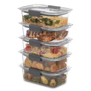 Rubbermaid Brilliance 3.2 and 4.7 Cup Food Storage Container Set, Clear, 18-Piece Set (9 Bases with Lids)