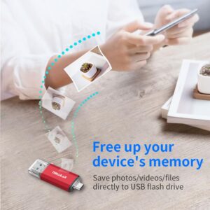 THKAILAR USB C Flash Drive 128GB, USB Flash Drive with Type C and Type A 3.1 Port USB C Thumb Drive Compatible with iPhone 15/Android Phone/PC/Mac Pro