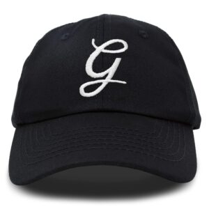 dalix initial hat letter g black womens baseball cap monogram cursive embroider