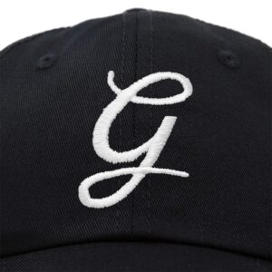 DALIX Initial Hat Letter G Black Womens Baseball Cap Monogram Cursive Embroider