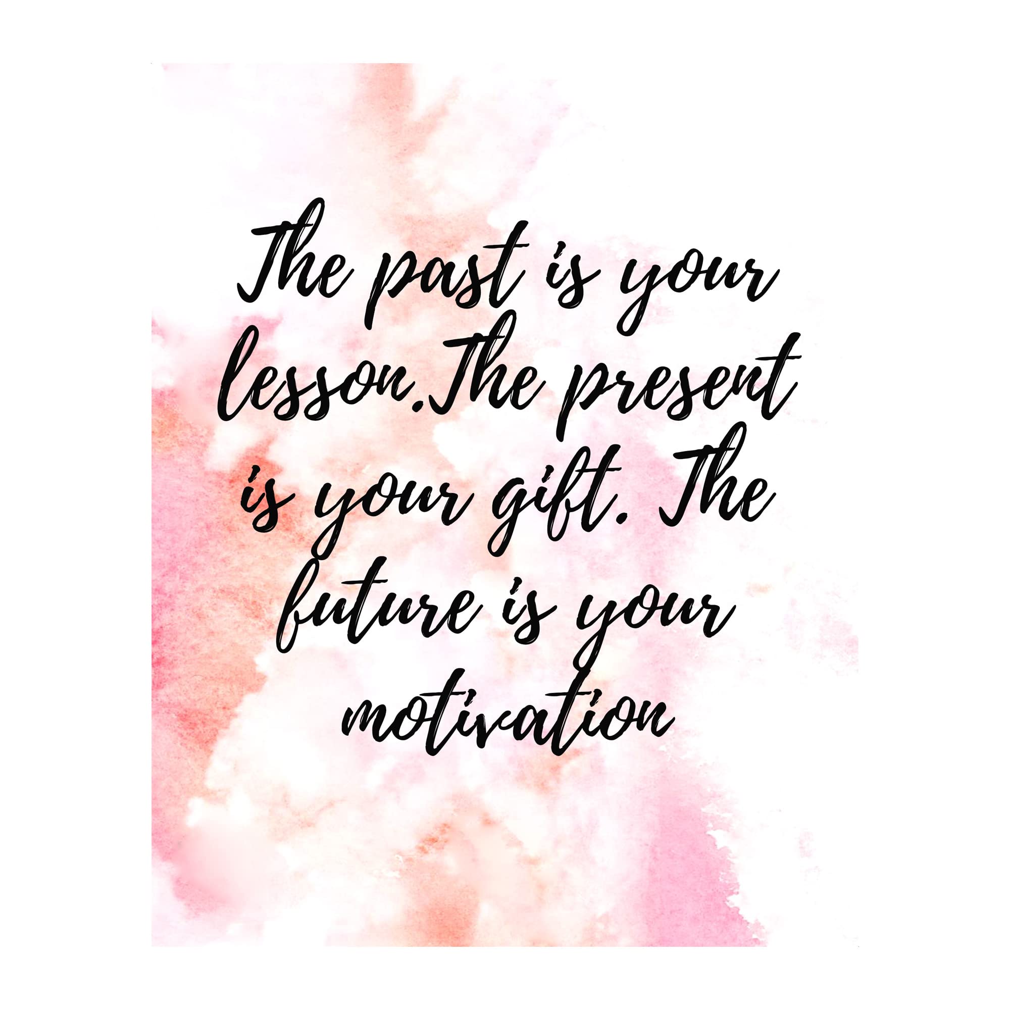 Past-Present-Future Lessons- Positive Quotes Wall Art, Modern Abstract Design Wall Art Print, Ideal Inspirational Wall Decor For Home Decor, School Decor, Studio & Office Décor. Unframed- 8x10"