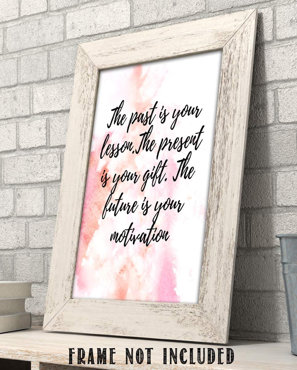 Past-Present-Future Lessons- Positive Quotes Wall Art, Modern Abstract Design Wall Art Print, Ideal Inspirational Wall Decor For Home Decor, School Decor, Studio & Office Décor. Unframed- 8x10"